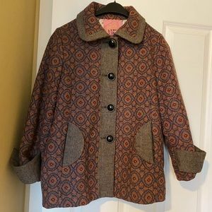 HP 🎉 Anthro Knitted Dove Swing Coat EUC